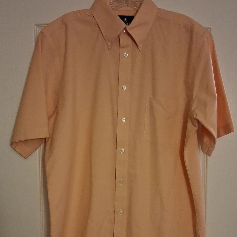 Stafford Men's Peach Button Down Shirt